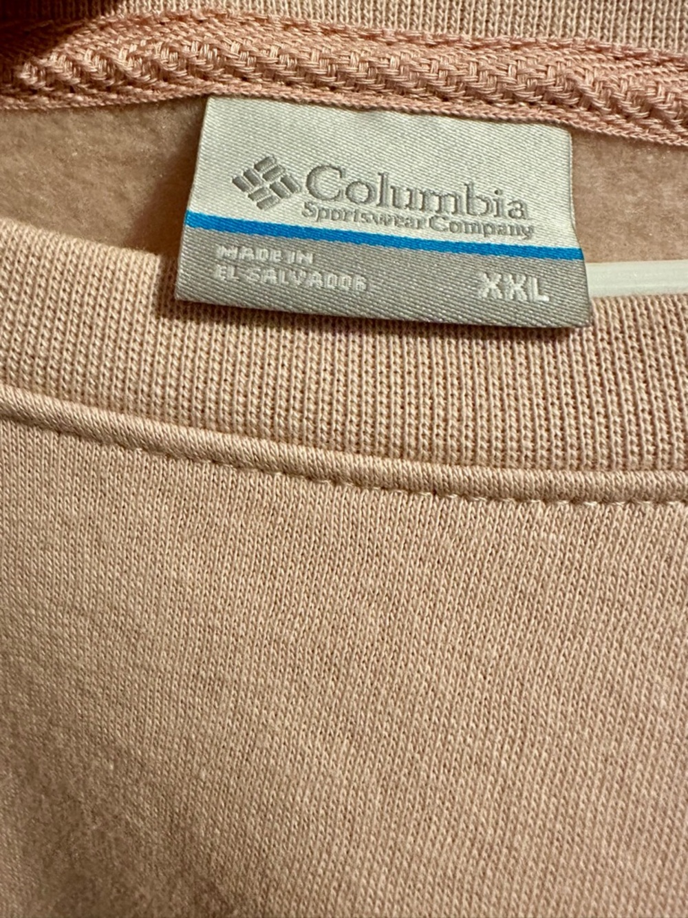 Columbia Beige Pullover with Coral Logo Print- Women’s XXL - Picture 3 of 4